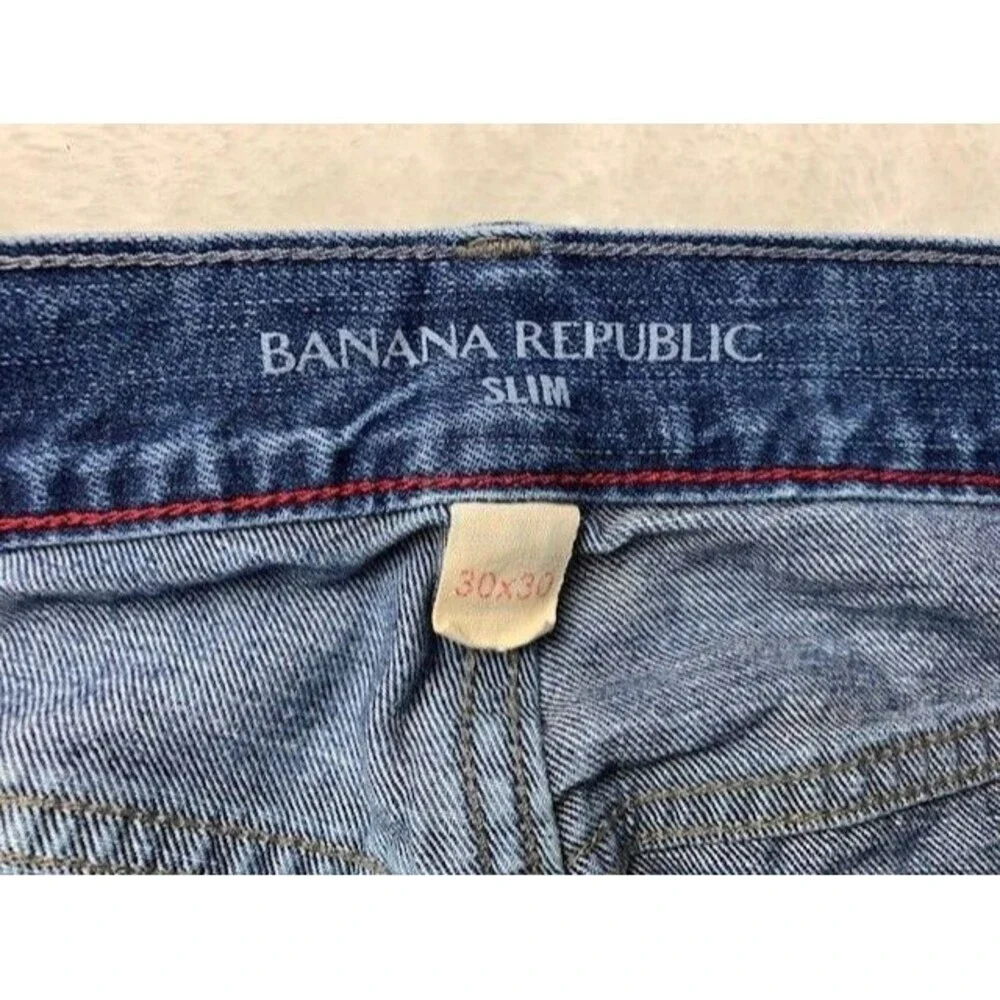 Banana Republic Size 30x30 Mens Jeans Slim Cotton Med Wash
